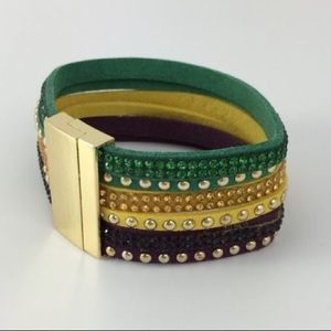 Mardi Gras (purple, green, & gold) magnetic latch.